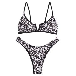 Leopard V Wired High Leg Bikini